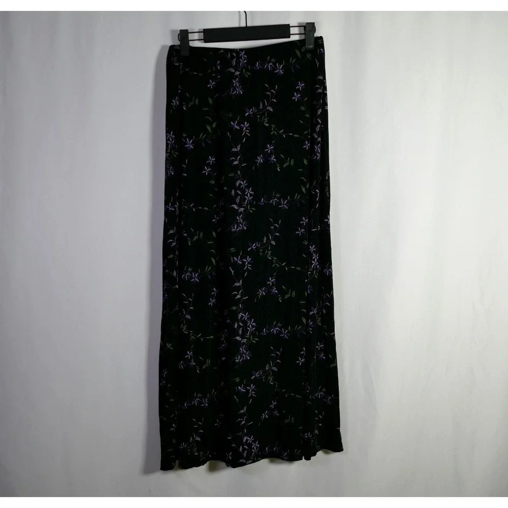 VTG Briggs New York Y2K Fairy Grunge Maxi Skirt Size M Floral Buttons Whimsigoth